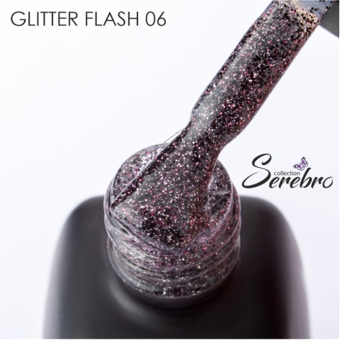 SEREBRO Гель лак Glitter flash 06, 11мл в интернет магазине в Сургуте,SEREBRO Гель лак Glitter flash 06, 11мл купить в Сургуте, Интернет-магазин Shopnails.pro Сургут предлагает купить SEREBRO Гель лак Glitter flash 06, 11мл, гели, акрилы, мономеры, наборы гель лаков Шеллак, биогелей OPI Axxium, специальные жидкости