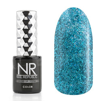 NR-468 Aquamarine гель-лак, Искрящийся персидский зеленый (10 мл)