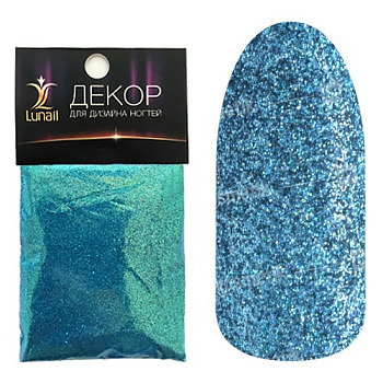 Lunail блёстки PR3607 Синий ирис, 4гр